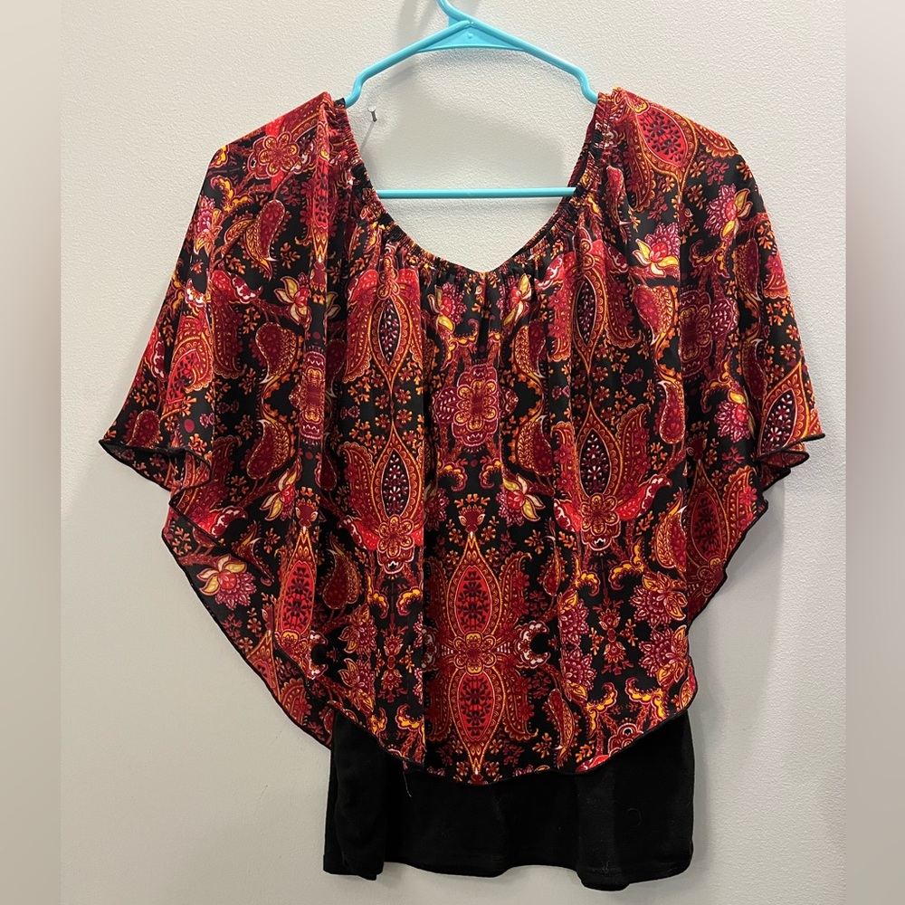 Cape style blouse. Size L